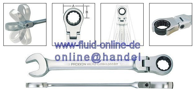 PROXXON 23053 MICROSpeeder Ringmaul Ratschenschlüssel mit Gelenk 16mm