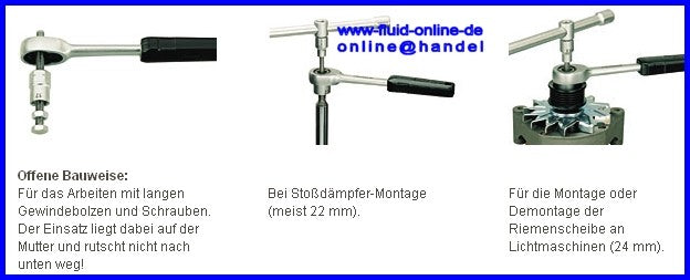 PROXXON 23602 Spezialsatz offene Nüsse und Ratsche 5,5 - 14mm zum Durchstecken