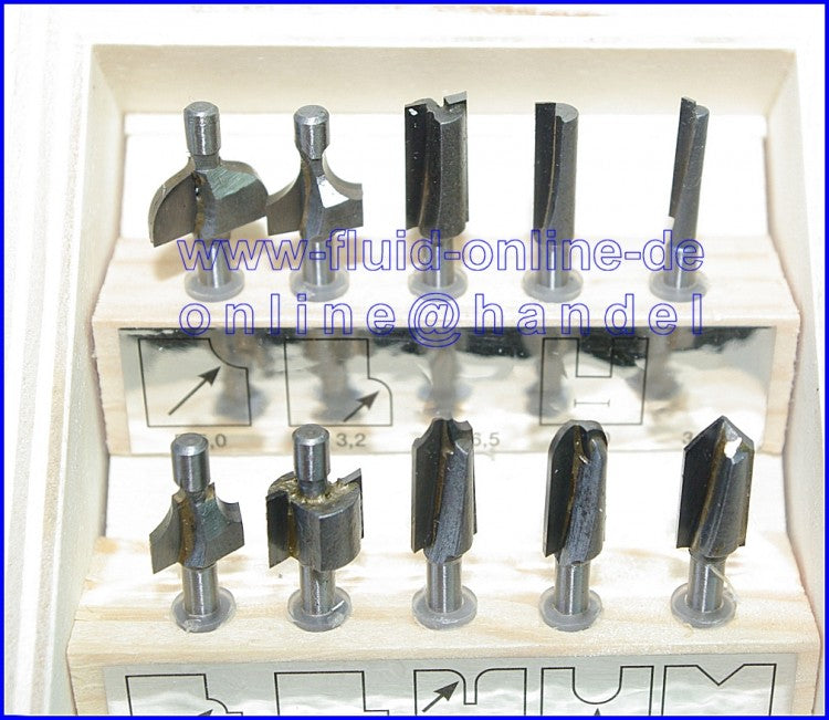 PROXXON 29020 Holzprofilfräser - Set, 10-teiliger Satz