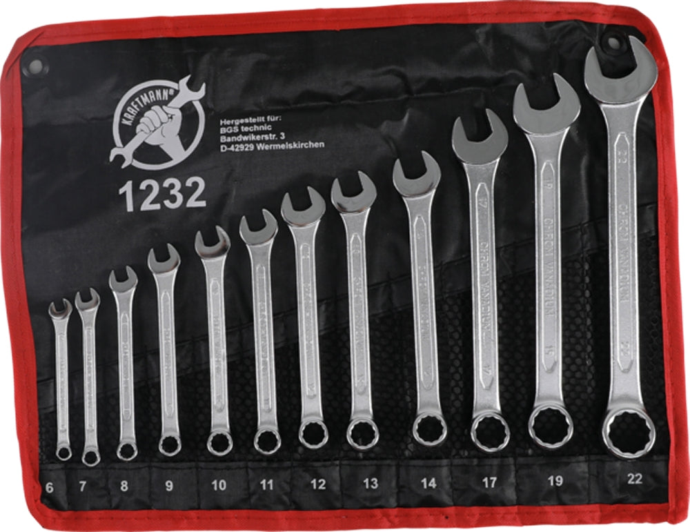 BGS DIY 1232 Satz Ringmaulschlüssel SW 6 - 22mm metrisch 12 teilig