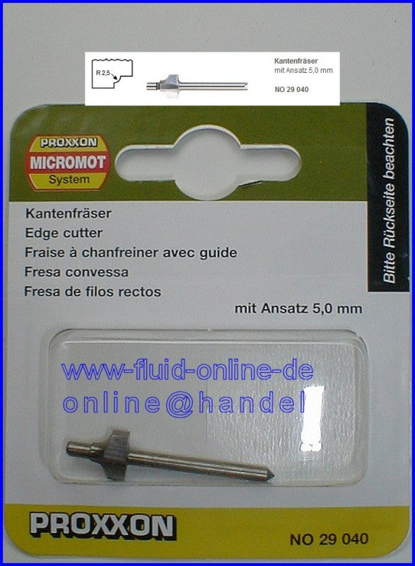 PROXXON 29040 Kantenfräser / Formfräser mit Ansatz 5mm Schaft Ø3,2mm