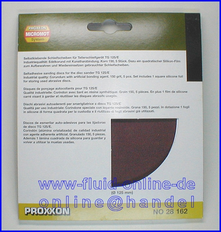 PROXXON 28162 Schleifscheiben Korn 150 für Tellerschleifgerät TG125/E