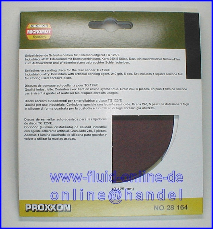 PROXXON 28164 Schleifscheiben Korn 240 für Tellerschleifgerät TG125/E