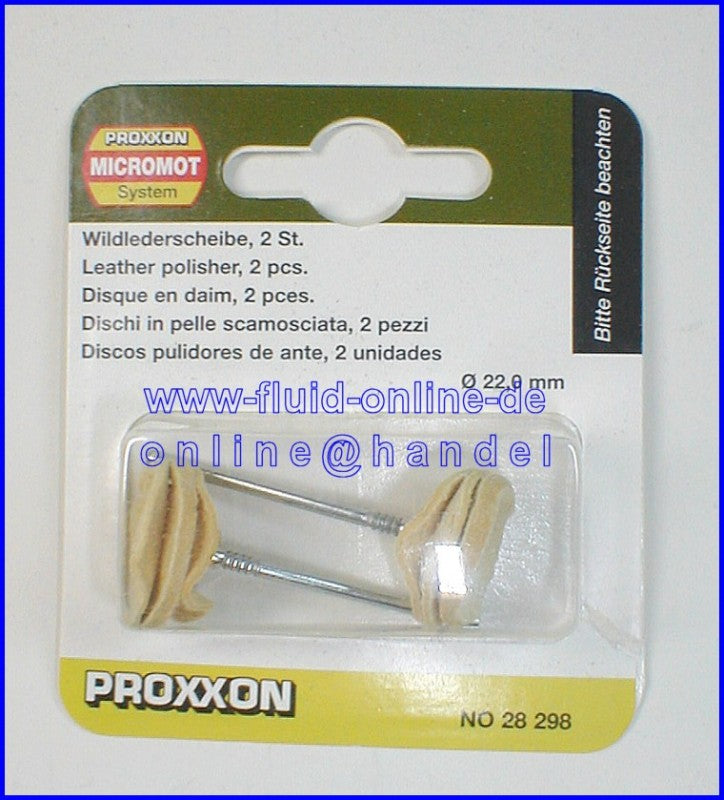 PROXXON 28298 Wildlederscheibe zum Polieren Ø22mm - 2 Stück