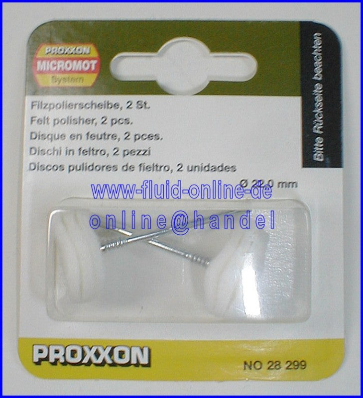 PROXXON 28299 Filzpolierscheibe Ø22mm - 2 Stück/Packung