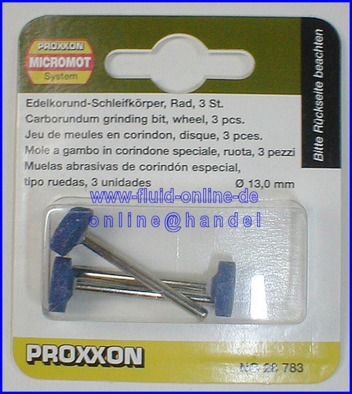 PROXXON 28783 Edelkorund Schleifkörper Form Rad 3 Stück / Packung