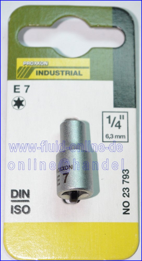 PROXXON 23793 Aussen Torx Einsatz Nuss E7 Antrieb 6,3mm (1/4')
