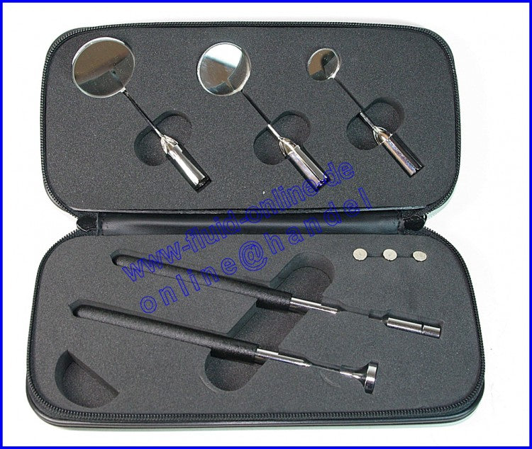 BGS 3095 Magnetheber & Inspektionsspiegel Set mit Beleuchtung und 3 Spiegelaufsätze 6teilig