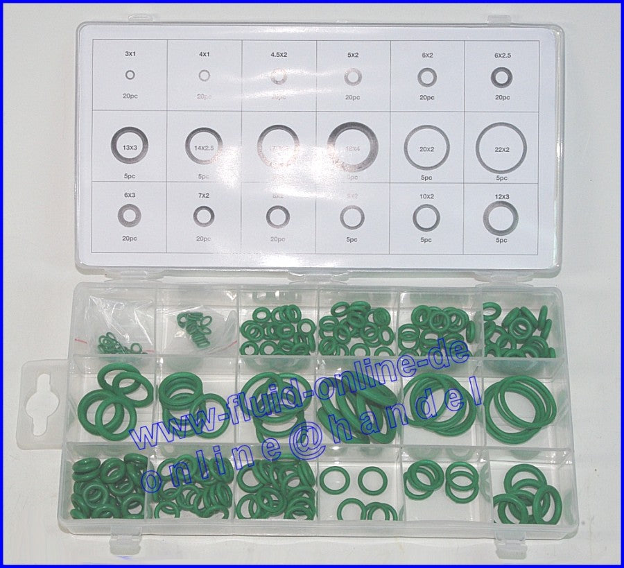 BGS 8121 Sortiment O-Ringe / Dichtungsringe aus HNBR für Klimaanlage 3-22mm 225 teiliger Satz