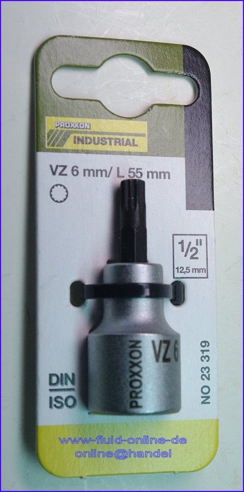 PROXXON 23319 Vielzahn XZN Einsatz Bit Nuss VZ6 Länge 55mm Antrieb 12,5mm (1/2")