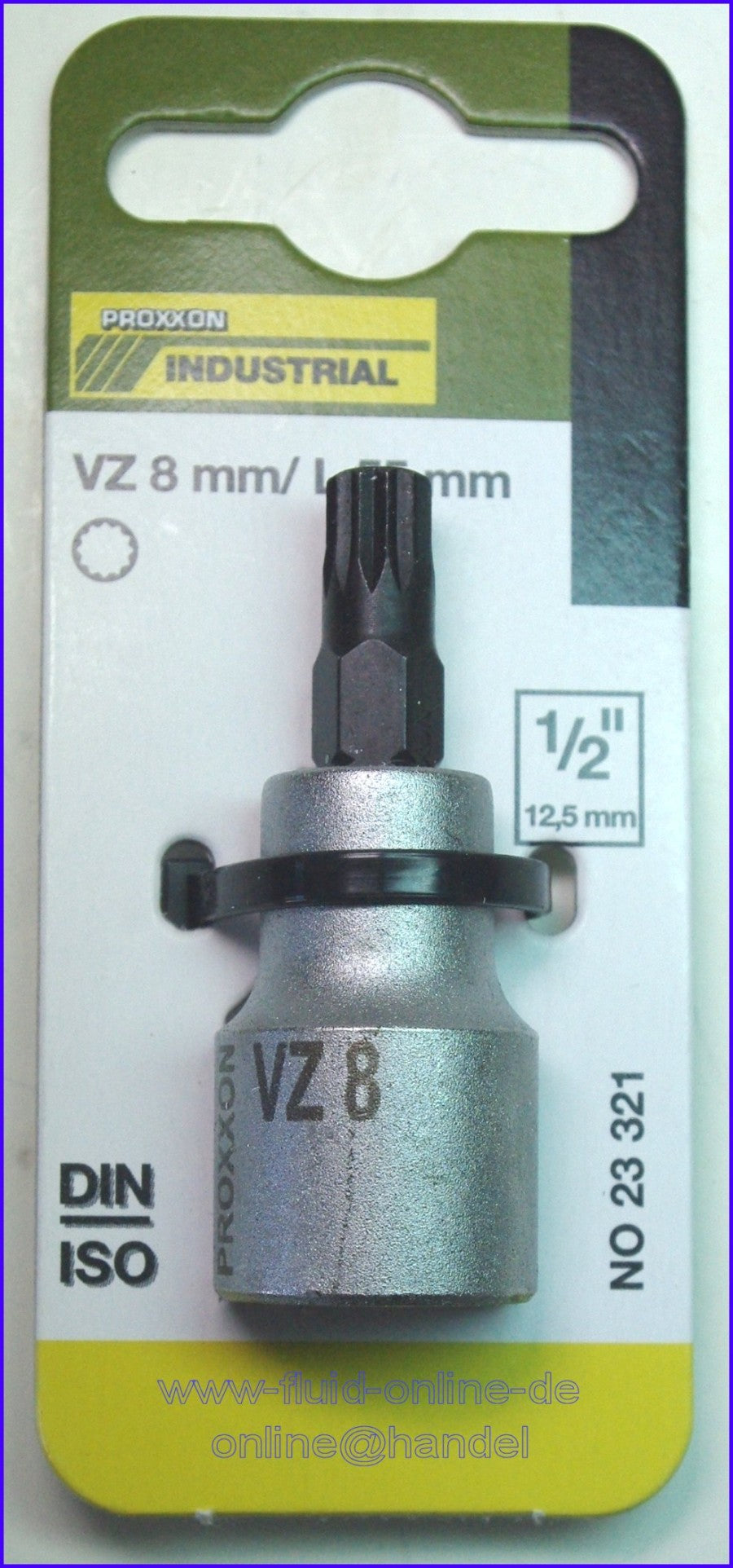PROXXON 23321 Vielzahn XZN Einsatz Bit Nuss VZ8 Länge 55mm Antrieb 12,5mm (1/2")