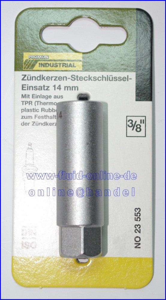PROXXON 23553 Zündkerzen Nuss mit TPR Einlage 14mm Antrieb 10mm(3/8")