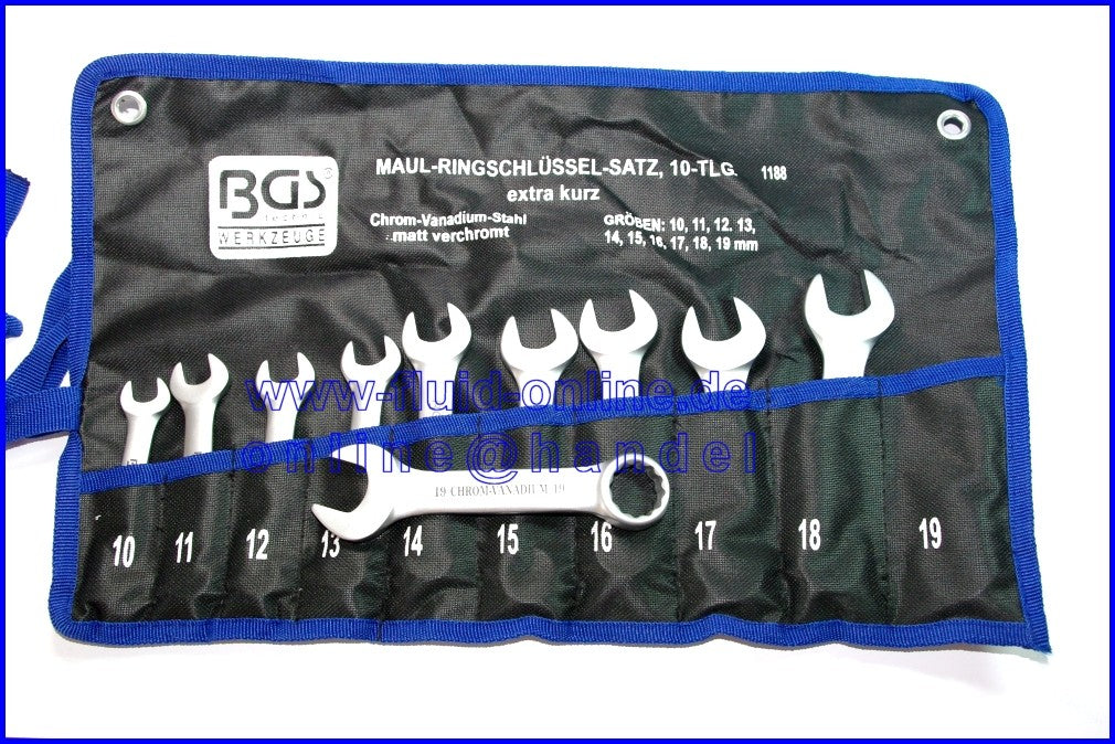 BGS 1188 Satz Ring Maulschlüssel KURZ METRISCH 10-19mm 10tlg