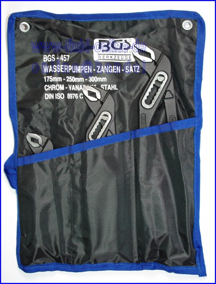 BGS 457 Satz Wasserpumpenzangen Rohrzangen 3 verschiedene Größen mit Tasche