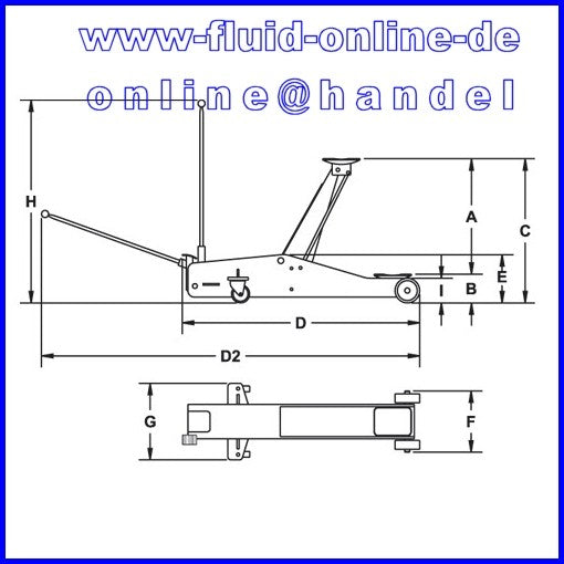 RODCRAFT RH201 Aluminium Wagenheber 2to Hubkraft nur 20,5 kg Gewicht