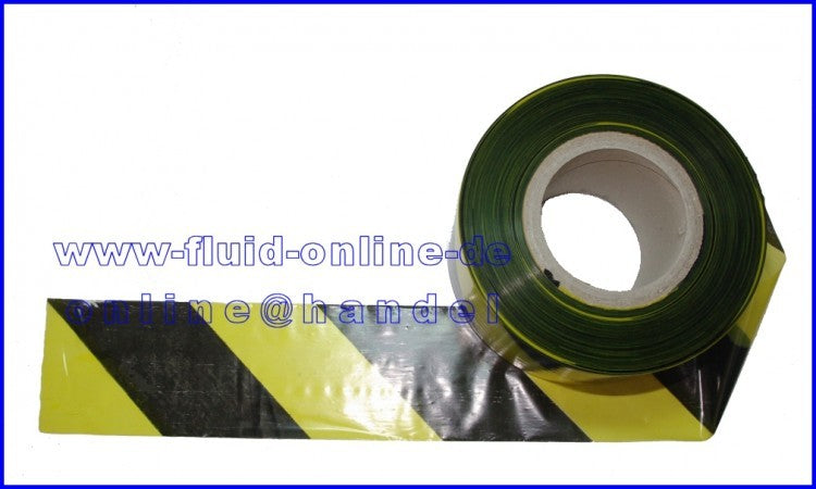 PEREL 1188-500 Trassierband 500m SCHWARZ-GELB Flatterband Absperrband