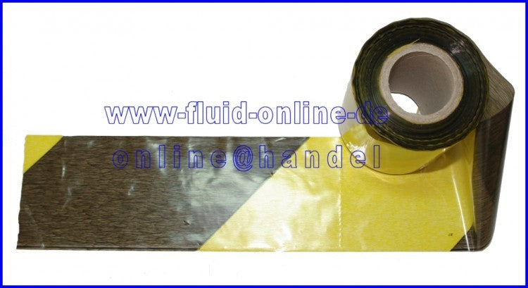 PEREL 1188-100 Trassierband 100m SCHWARZ-GELB Flatterband Absperrband 0,06€ / Meter