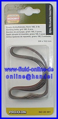 PROXXON 28581 Schleifband Korn 180 für Bandschleifer BS/E BSL 220/E RBS/A