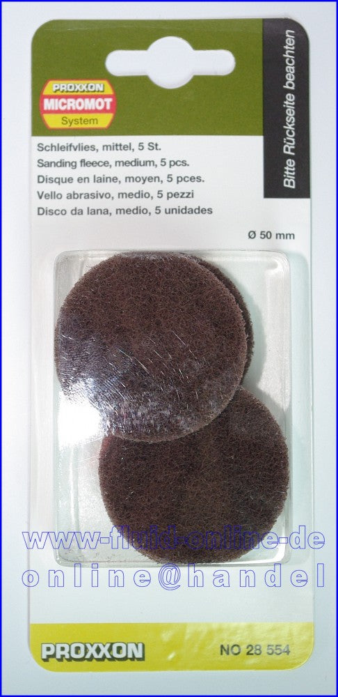 PROXXON 28554 Schleifvlies mittel 5 Stück/Packung Zubehör für PROXXON LWS LHW 28547