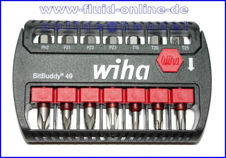 WIHA 7946903 Satz PZ PH + TORX Bits T15 - T25 7 teilig im BitBuddy Länge 49mm