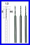 PROXXON 28854 HSS-Micro-Spiralbohrer Durchmesser Ø1,0mm 3 Stück/Pack