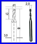 PROXXON 28759 Hartmetall Multifräser Schaftfräser Fräser Ø2mm