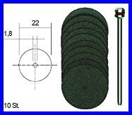 PROXXON 28810 Trennscheiben Korund Ø22mm 10 Stück+1 Träger