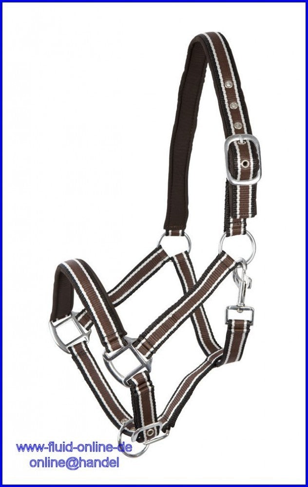 PFIFF Kunststoffhalfter unterlegt - Gr. VB/Cob - Farbe braun/weiß/schwarz - Modell: 101517-176-Cob