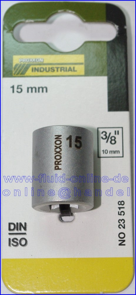 PROXXON 23518 Steckschlüsseleinsatz / Nuss 15mm Antrieb 10mm (3/8')