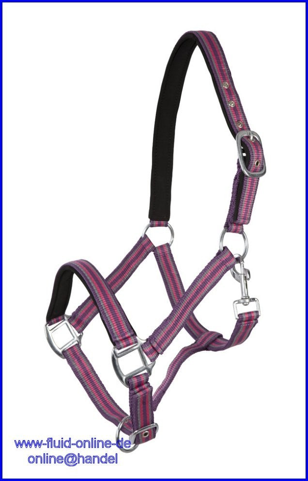 PFIFF Kunststoffhalfter unterlegt - Gr.WB/Full- Farbe: bordeaux/pink/grau - Modell: 101517-180-Full