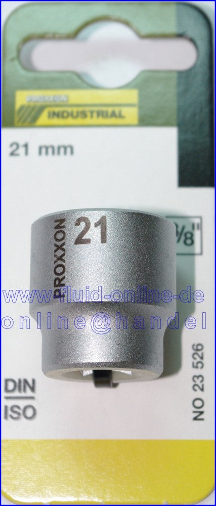 PROXXON 23526 Steckschlüsseleinsatz / Nuss 21mm Antrieb 10mm (3/8')