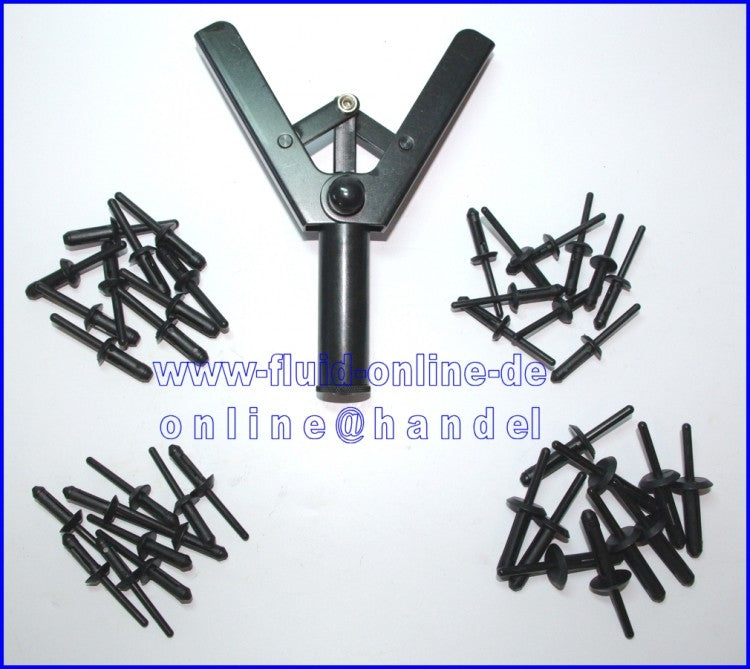 BGS 8463 Zange für Kunststoffnieten Nietzange Nietwerkzeug + 40 Nieten