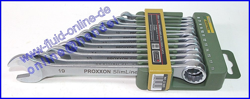 PROXXON 23820 Satz Ring-Maulschlüssel SW 6-19mm 12 teiliger Satz mit Wandhalter