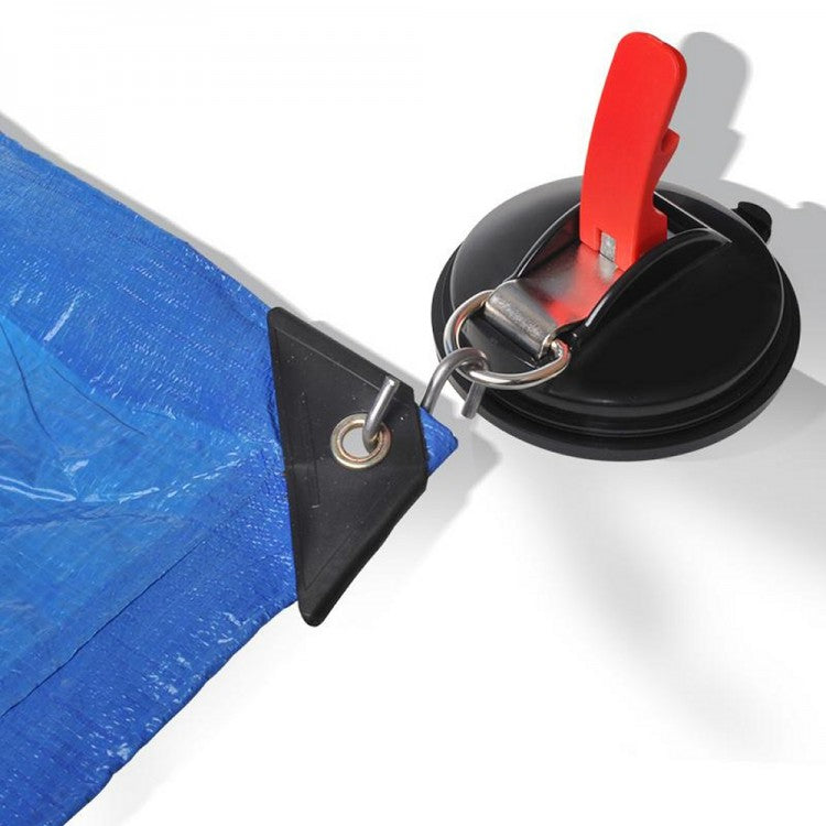 ProPlus 758082 Saugnapf Befestigung mit Ring + 2 S-Haken für Vorzelt Abdeckplane