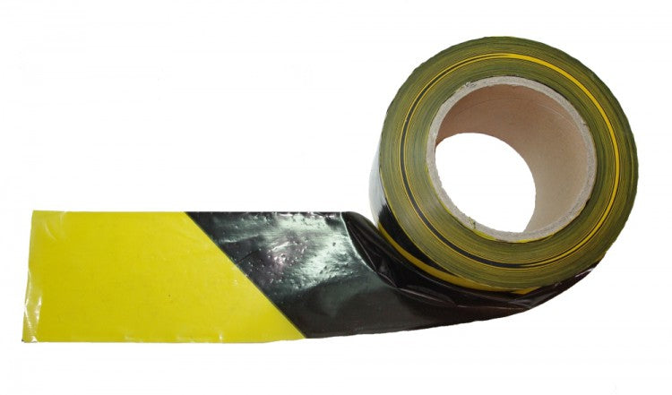 PEREL 1188-250 Trassierband 250m SCHWARZ-GELB Flatterband Absperrband