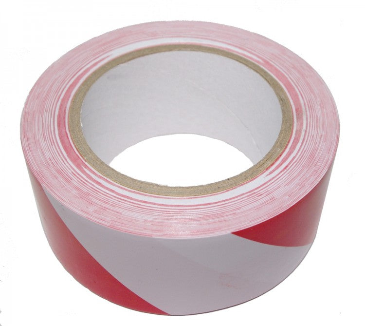 PEREL 500WR Signalband Warnband selbstklebend ROT-WEIß Länge 33 Meter Breite 50mm (0,30 € / Meter)