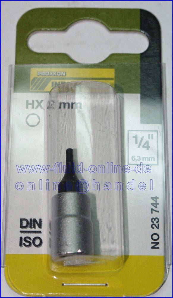 PROXXON 23744 Innensechskant Einsatz 2mm HX2 Antrieb 6,3mm (1/4')