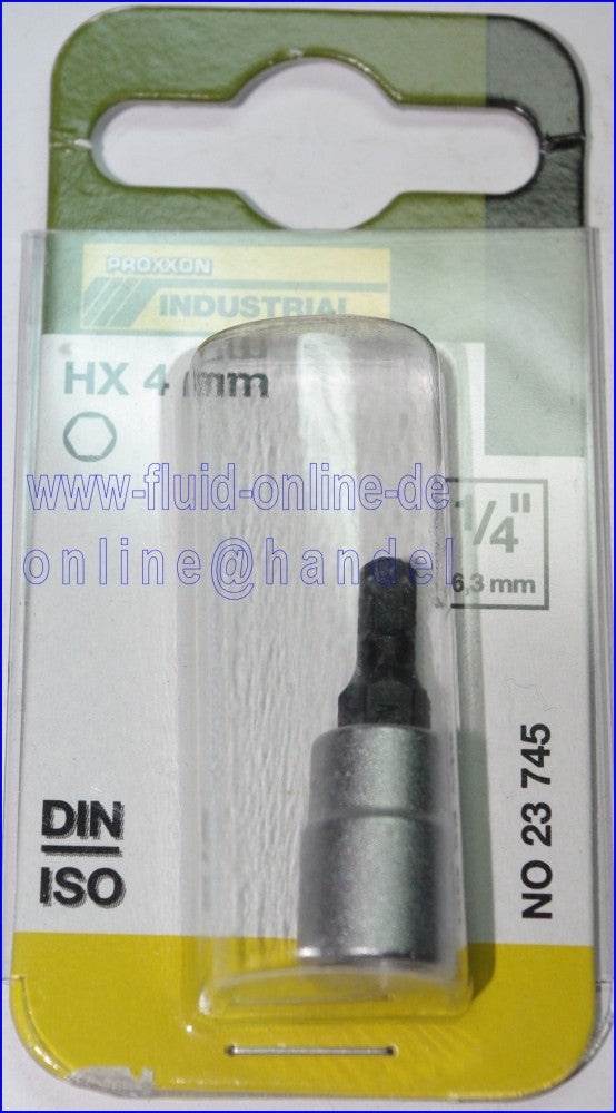 PROXXON 23745 Innensechskant Einsatz 4mm HX4 Antrieb 6,3mm (1/4')