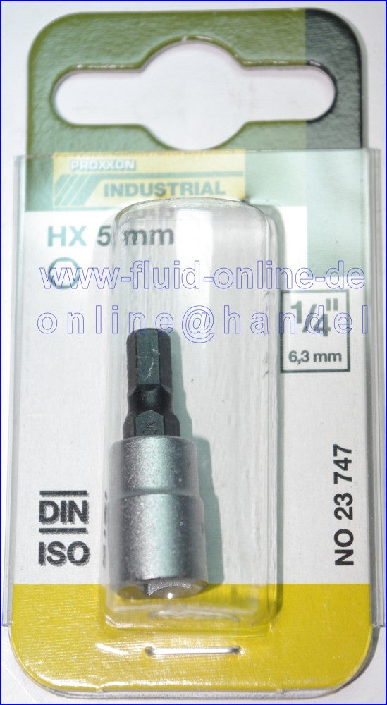 PROXXON 23747 Innensechskant Einsatz 5mm HX5 Antrieb 6,3mm (1/4")