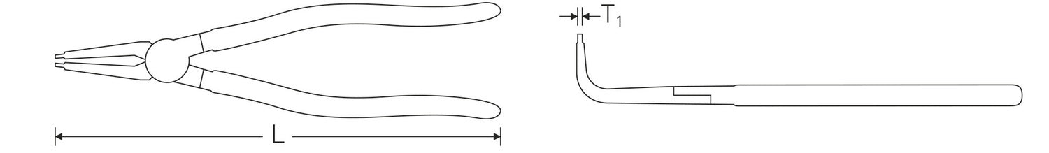 STAHLWILLE 6544 Sicherungsringzange für Innenringe gewinkelt Länge 170mm - 65444121