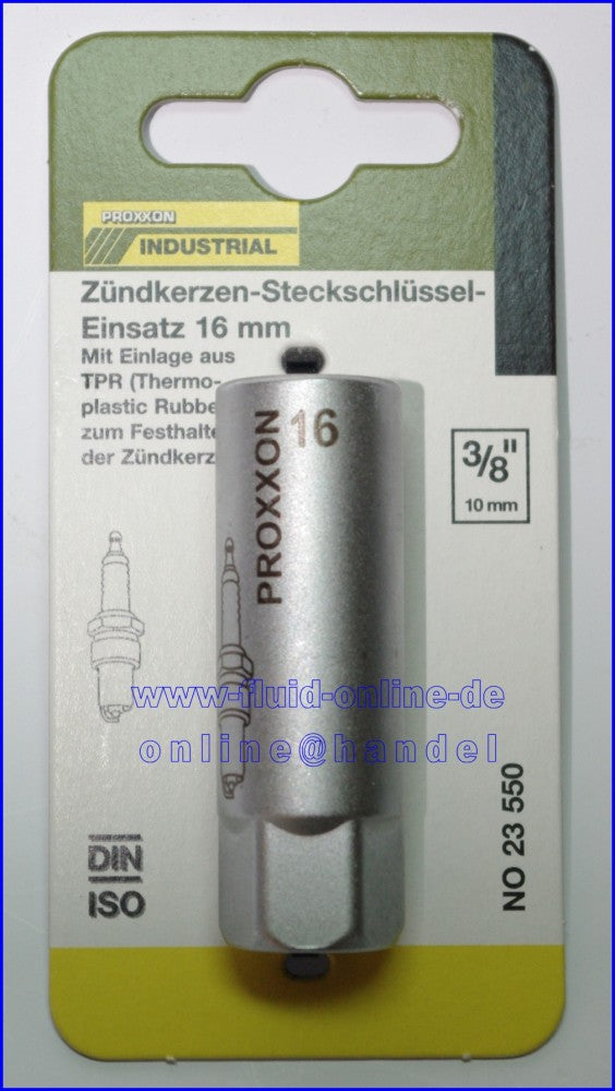 PROXXON 23550 Zündkerzen Nuss mit TPR Einlage 16mm Antrieb 10mm (3/8")