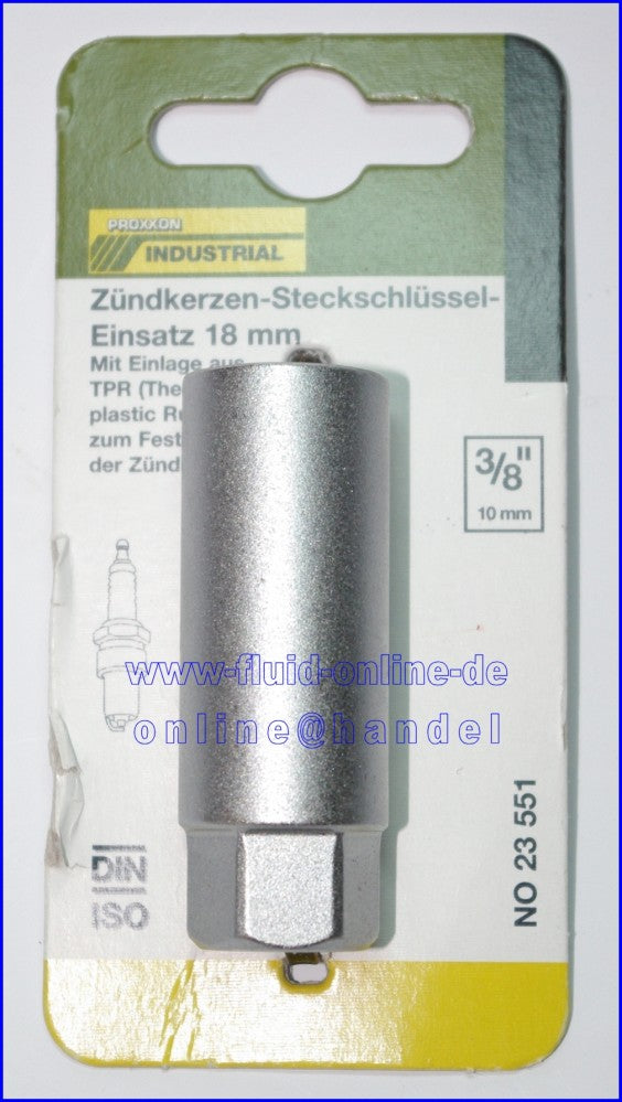 PROXXON 23551 Zündkerzen Nuss mit TPR Einlage 18mm Antrieb 10mm(3/8")