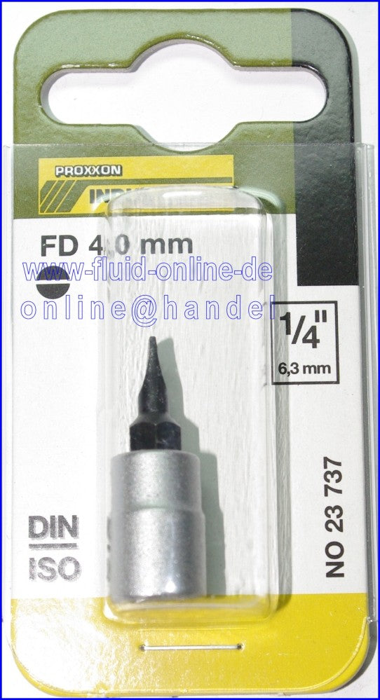 PROXXON 23737 Schlitzschrauben Einsatz 4,0 mm FD4 Antrieb 6,3mm (1/4')