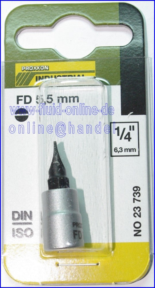PROXXON 23739 Schlitzschrauben Einsatz 5,5mm FD 5,5 Antrieb 6,3mm (1/4')