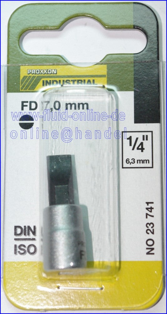 PROXXON 23741 Schlitzschrauben Einsatz 7,0 mm FD7 Antrieb 6,3mm (1/4')