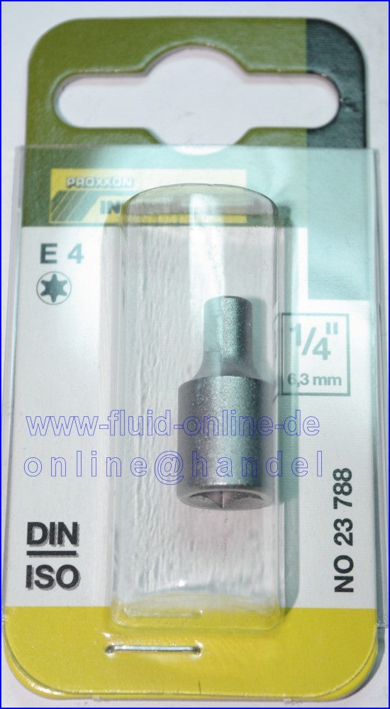 PROXXON 23788 Aussen Torx Einsatz Nuss E4 Antrieb 6,3mm (1/4')
