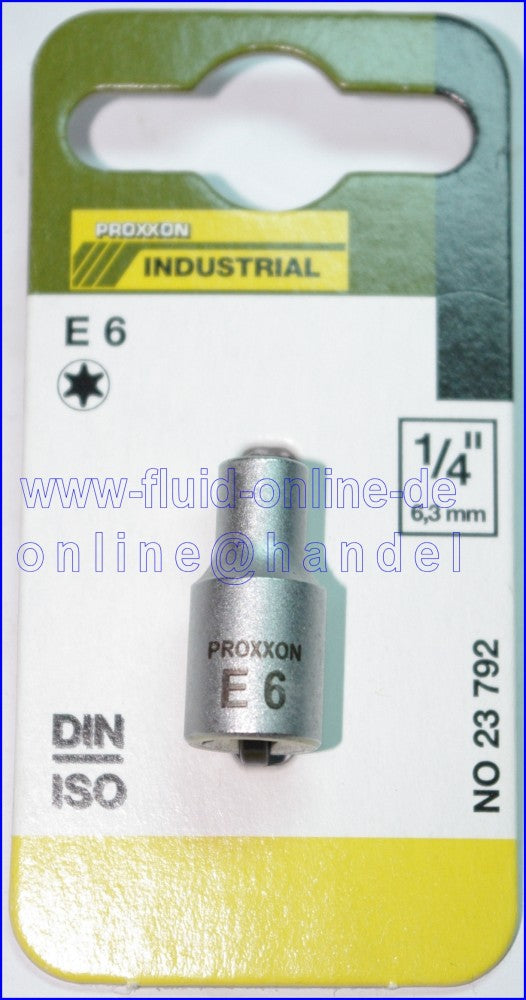 PROXXON 23792 Aussen Torx Einsatz Nuss E6 Antrieb 6,3mm (1/4')