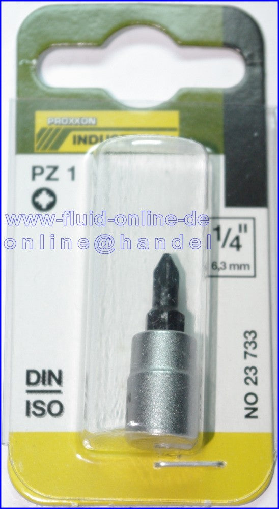 PROXXON 23733 PZ1 Kreuzschlitzschrauben Einsatz Antrieb 6,3mm (1/4'")