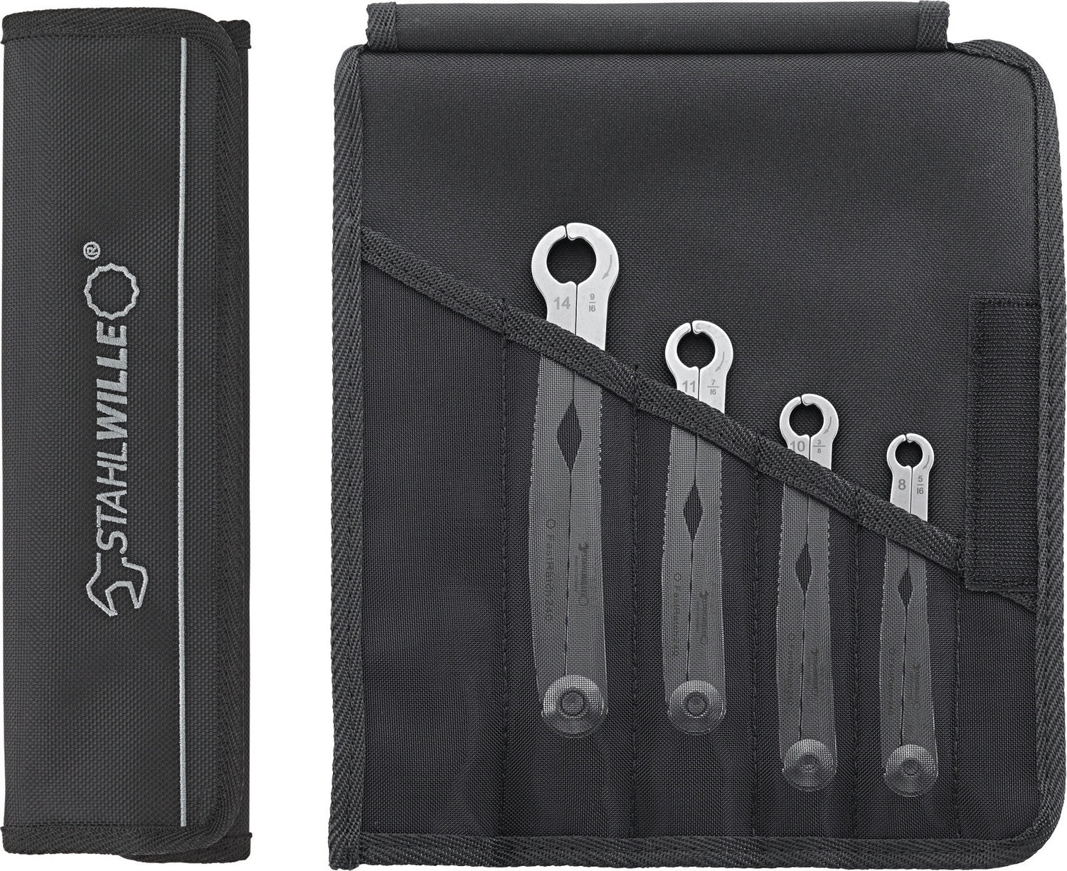 STAHLWILLE 240/4 Satz Ratschenschlüssel FastRatch 8 10 11 14mm mit Tasche - 96411003