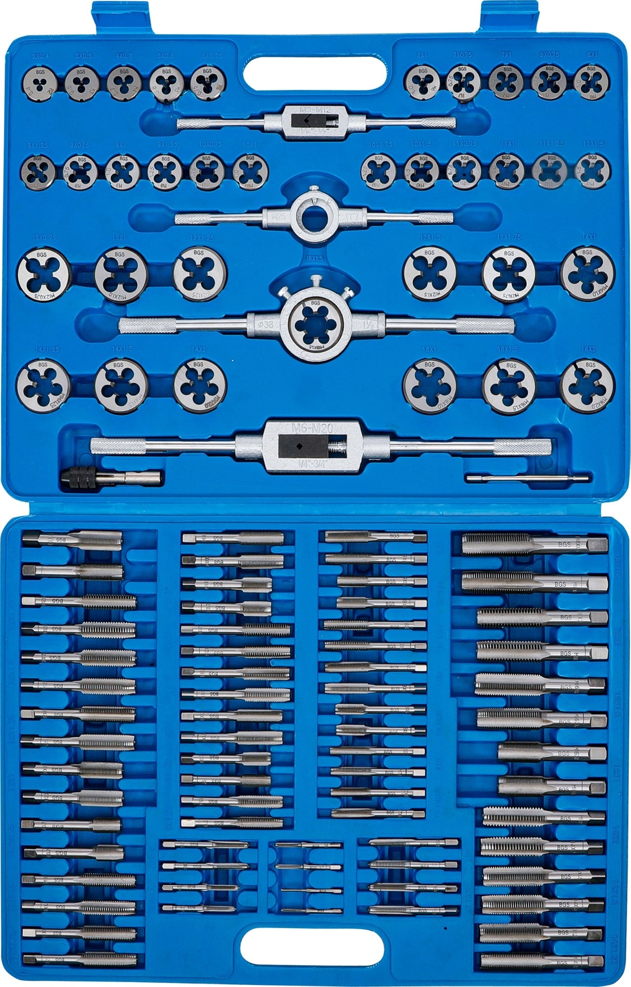 BGS 1900 Satz Gewindeschneider Gewindeschneidsatz METRISCHE Gewinde M2 - M18 110 teilig